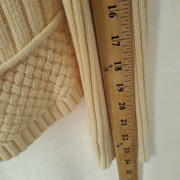 DKNY Jeans Cable Knit Shawl Neck Cardigan Sweater Women Small Cream Full Zip - Picture 8 of 10